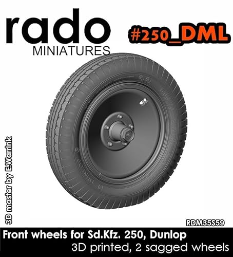 ラドミニチュア 1/35 WW2 ドイツ Sd.Kfz.250シリーズ用自重変形タイヤセット ダンロップタイプ 2個入 (ドラゴン用) プラモデル用パーツ RDM35S59