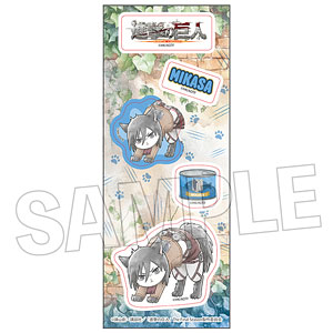 進撃の巨人 調査兵にゃん ステッカー ミカサ