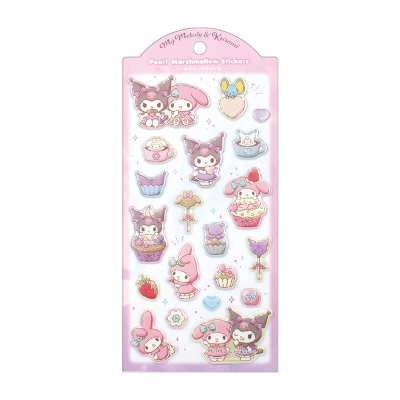 【グッズ-シール】サンリオキャラクターズ パールマシュマロシール チョコ