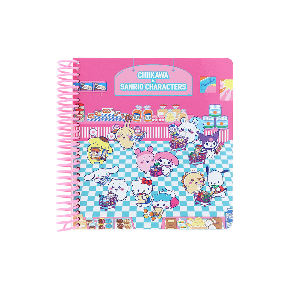 ちいかわ×サンリオキャラクターズ スーパーマーケットなスクエアリングノート（ピンク）