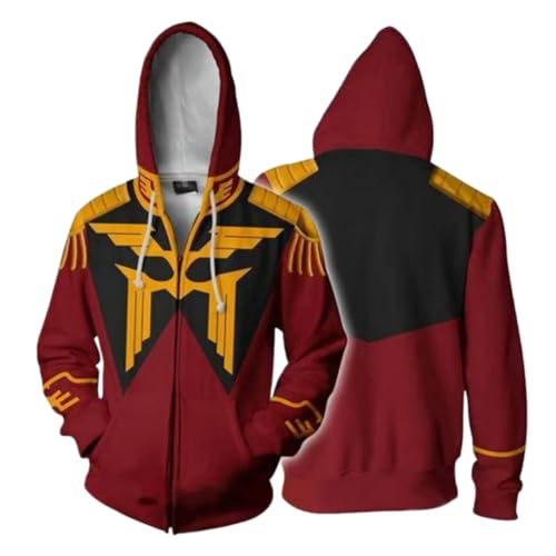 SHIGEY(ヒギー) 機動戦士ガンダム パーカー 長袖 上着 コスプレ衣装 柔らかい フード付き服 運動パーカー トップス スポーツウエア おしゃれ 3Dプリント 漫画服 記念シャツ 日常服 通勤通学男女兼用 (色1,2XL-通常の厚さ) [並行輸入品]