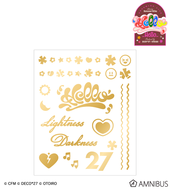 デコミク LIVE 2026『Hello』ライブモチーフ 箔押しタトゥーシール