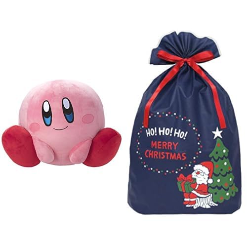 星のカービィ／Ｍｏｃｃｈｉ－Ｍｏｃｃｈｉ－ＧａｍｅＳｔｙｌｅ／超特大カービィ + クリスマス ラッピング袋 セット G