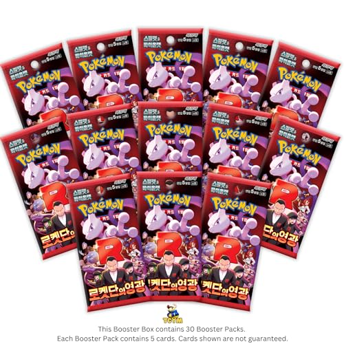 あの分厚いイエローマウス 韓国の運命のライバル ポケモンブースターボックス チームロケットの栄光 韓国ポケモンブースターボックス 30枚 本物のKR パック トレーディングカード TCGパック TCYM