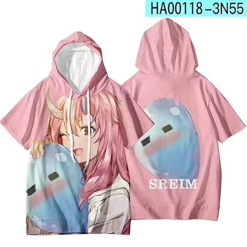 転生したらスライムだった件 Tシャツ 紅丸 朱菜 半袖 キッズ インナーシャツ ティーシャツ コスプレ衣装 フェイクレイヤード 記念シャツ カジュアル日常服 応援服 かわいい ゆったり 夏祭り 花火大会 誕生日 プレゼント (15,M)