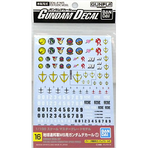 ガンダムデカール No.16 MG 1/100 機動戦士ガンダム 地球連邦軍MS用1
