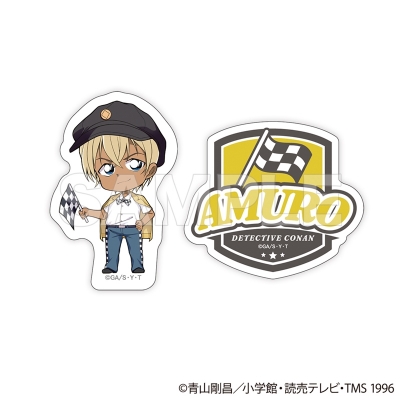 【グッズ-ステッカー】名探偵コナン ダイカットステッカー2枚セット チェッカーフラッグ② (安室 透)【再販】