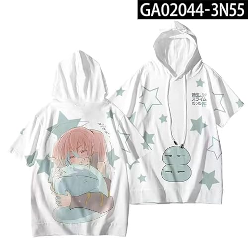 転生したらスライムだった件 Tシャツ 紅丸 朱菜 半袖 キッズ インナーシャツ ティーシャツ コスプレ衣装 フェイクレイヤード 記念シャツ カジュアル日常服 応援服 かわいい ゆったり 夏祭り 花火大会 誕生日 プレゼント (3,3XL)