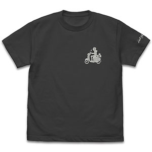 『ゆるキャン△ SEASON3』 バイク志摩リン ワンポイント刺繍Tシャツ/SUMI-XL