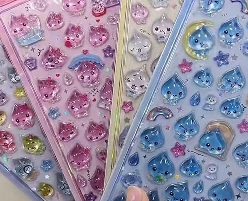 [SENDENG] たいおう しずくちゃん 立体シールセット 3D マシュマロ風 ストレス解消 文房具 重複しない 人気 漫画 防水 可愛い 写真 防水 コレクション 応援 動物 手帳 DIY 誕生日プレゼント 萌えグッズ (6点セット)