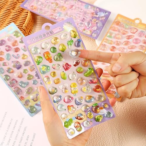 3dシール 可愛いシール クロミ 4枚セット 携帯電話飾り用 DIY用 手帳用 貼り付け可能 手芸用品大容量 スマホケース 手帳 diy 贈り物ごほうび (D)