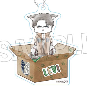 進撃の巨人 調査兵にゃん おなまえキーホルダー リヴァイ