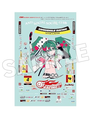 グッドスマイルレーシング[Good Smile Racing] 初音ミク GTプロジェクト GSRキャラクターカスタマイズシリーズ051 レーシングミク 2025Ver. 1/10scale用ステッカーセット