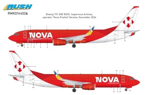 ラッシュモデルキッツ 1/144 ボーイング 737-800 ノヴァポシュタ 2024年11月 プラモデル用デカール RSUD144026 (航空機)