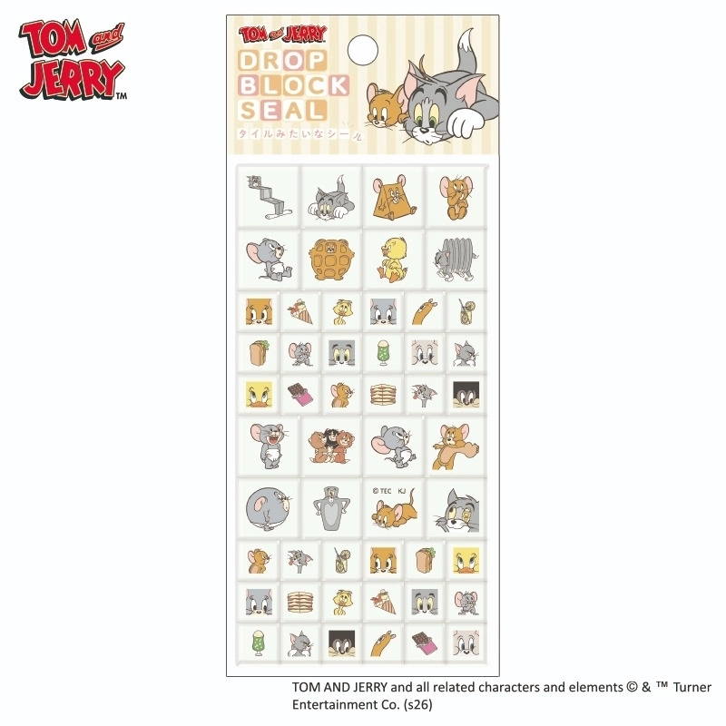 【在庫 】カミオジャパン トムとジェリー ファニーアート ドロップブロックシール 【発送まで1週間程度かかる場合がございます】