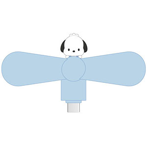 サンリオキャラクターズ コネクタ付きミニクールファン (USB Type-C) ポチャッコ