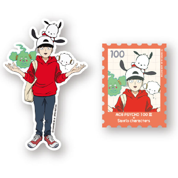 モブサイコ100 III × サンリオ(Travel Series) ステッカー2枚セット 影山茂夫&ポチャッコ&エクボ&こぎみゅん