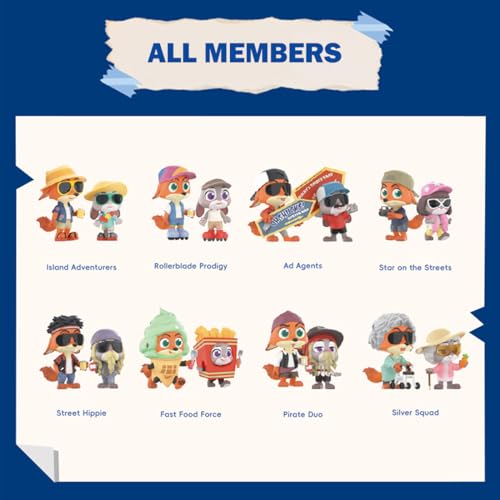 MINISO ディズニー ズートピア パートナー 変装 シリーズ ブラインドボックス コレクターフィギュア、キャラクターディスプレイモデル ホームデコレーション&ギフト用 ランダムスタイル (シングルボックス)