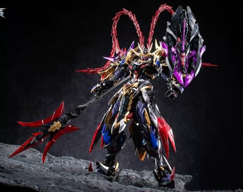 1/100スケール 星甲魂将伝 破軍星君 呂布 プラモデルキット プレビルド関節 色分け済みプラモデル アクションモデル 全高約25.5cm 武器4種&多様スタンド付属 MOTOR NUCLEAR組立キット 置物 おもちゃ プレゼント MNP-XH15