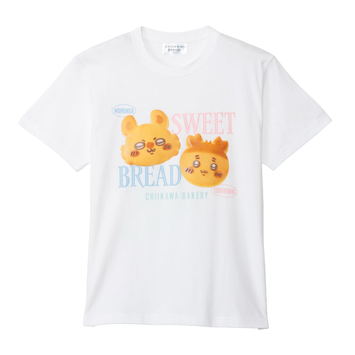 ちいかわ ちいかわベーカリー Tシャツ パンなモモンガと古本屋 ホワイト
