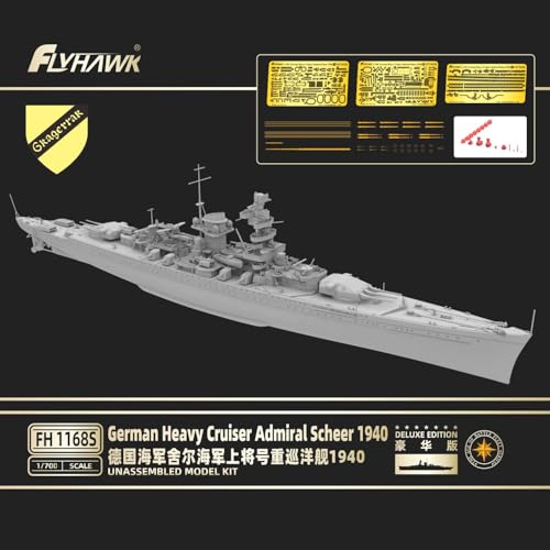 フライホークモデル 1/700 ドイツ海軍 ドイッチュラント級装甲艦 アドミラル・シェーア 1940 豪華版 プラモデル FLYFH1168S