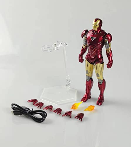「愛玩具」ZDTOYS 中動玩具 1/10 MK6 発光版 MARVEL IRON MAN マーベル アイアンマン 18CM 発光可能 アクション フィギュア 完成品 [並行輸入品] (MK6 発光版)