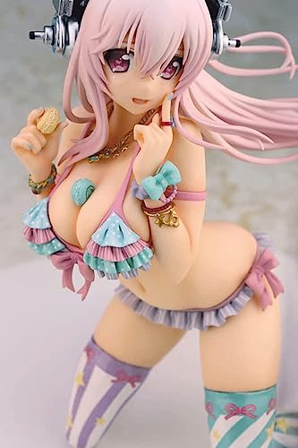 すーぱーそに子マカロンタワー、1/7エッチフィギュアかわいい巨乳ビキニVer。アニメひざまずくポーズアニメキャラクター像アクションフィギュア17.5cm/6.9in