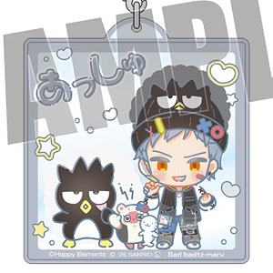 エリオスライジングヒーローズ×サンリオ おなまえアクリルキーホルダー アッシュ×バッドばつ丸 なかよしポップコーデ