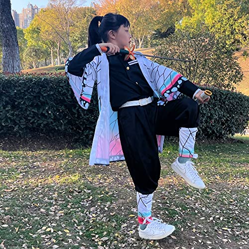 【COSPLEE】鬼滅の刃 冨岡 義勇 胡蝶 しのぶ 竈門禰豆子 我妻善逸 竈門炭治郎 コスプレ衣装 キッズ 変装 和服 cosplay ハロウィン 文化祭 舞台衣装 子供用 子供服 (蝴蝶忍, 110)