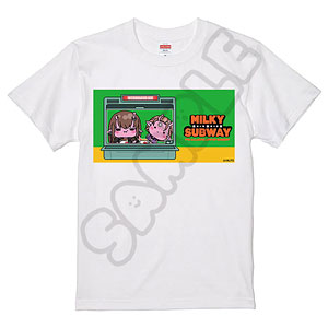 アニメ『銀河特急 ミルキー☆サブウェイ』 Tシャツ(mochocho) MB(アカネ・カナタ) ホワイト Sサイズ