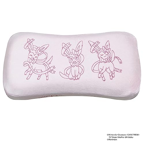 MORIPiLO 低反発クッション 腰枕 ポケモン ニンフィア (ミニリラックスピロー) 肌にやさしいふわモチ触感 グッズ ぬいぐるみ 昼寝枕 ピンク 15x31x8cm キャラクター まくらのモリシタ