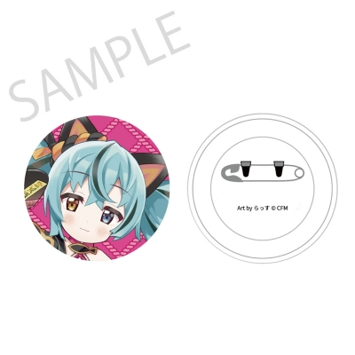 【グッズ-バッチ】「初音ミク×招き猫」 ふわもふタッチ缶バッジ 初音ミク黒猫C Art by らっす【再販】