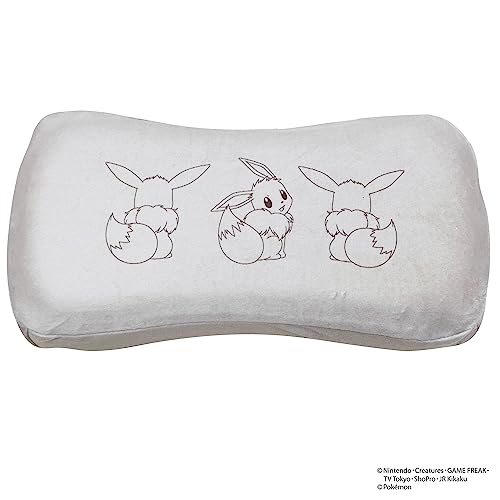 MORIPiLO 低反発クッション 腰枕 ポケモン イーブイ (ミニリラックスピロー) 肌にやさしいふわモチ触感 グッズ ぬいぐるみ 昼寝枕 グレー 15x31x8cm キャラクター まくらのモリシタ