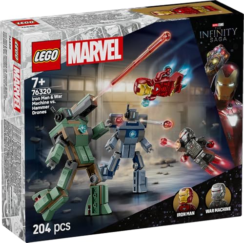 レゴ(LEGO) マーベル アイアンマン&ウォーマシン vs. ハンマードローン おもちゃ 玩具 誕生日 プレゼント ブロック 男の子 女の子 子供 7歳 8歳 9歳 小学生 マーベル グッズ フィギュア 対戦 ロボット 76320