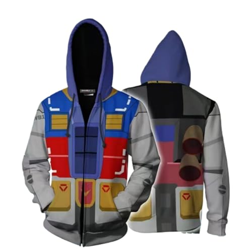 SHIGEY(ヒギー) 機動戦士ガンダム パーカー 長袖 上着 コスプレ衣装 柔らかい フード付き服 運動パーカー トップス スポーツウエア おしゃれ 3Dプリント 漫画服 記念シャツ 日常服 通勤通学男女兼用 (色9,4XL-通常の厚さ) [並行輸入品]