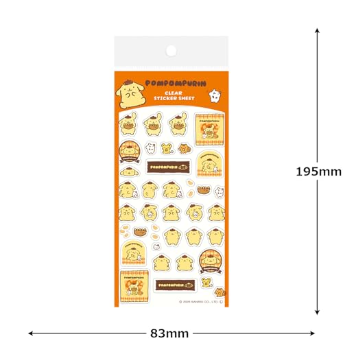古川紙工 サンリオキャラクターズ シール 透明シールシート おやつパーティー ポムポムプリン QS384
