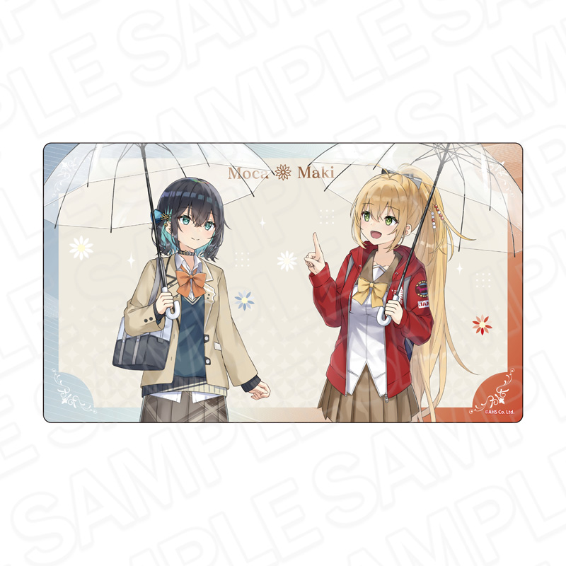 AHSキャラクターズ_ラバーデスクマット 弦巻マキ&宮舞モカ rain ver.