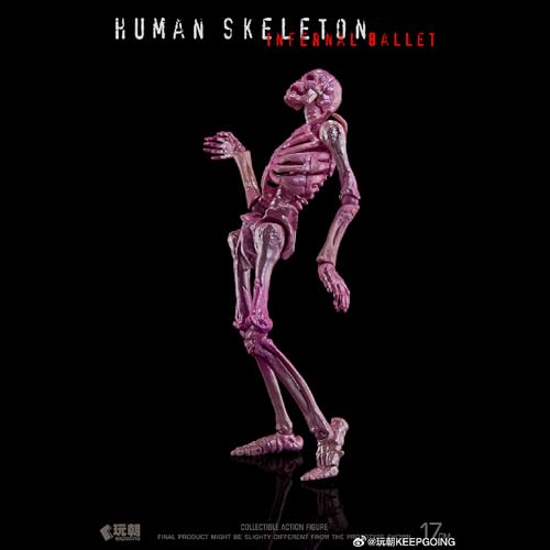 LEBOO 玩朝 1/12 生物の授業 ヒト骨格 スカル素体 紫 ボディ 可動フィギュア