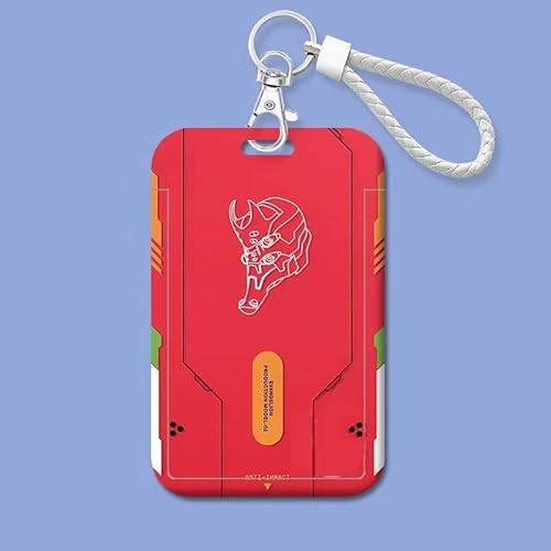 新世紀エヴァンゲリオン グッズ パスケース カードケース EVA 初号機 2号機 零号機 コスプレ小物 耐久性 個性的 かわいい ファッション 人気 軽量 コレクション 日常 記念品 通学 通勤 学生証 社員証 紛失防止 (レッド) [並行輸入品]