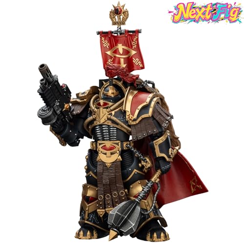 JOYTOY ホルスの息子 ウォーハンマー 40K 1/18 アクションフィギュア ホルスの息子 軍団 カタフラクティイ プレトール コンビメルタとパワーモール付き コレクターモデル 4.9インチ 誕生日プレゼント