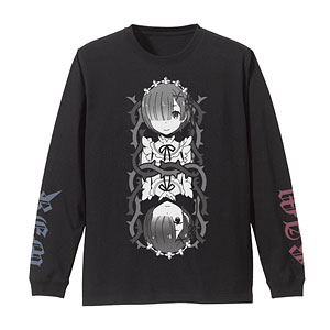 Re：ゼロから始める異世界生活 レム＆ラム 袖リブロングスリーブTシャツ/BLACK-XL