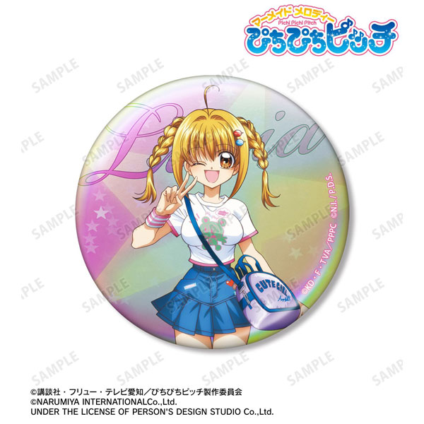 アニメ「ぴちぴちピッチ」 ANGEL BLUEコラボ 描き下ろし 七海るちあ 75mmオーロラ缶バッジ ver.A