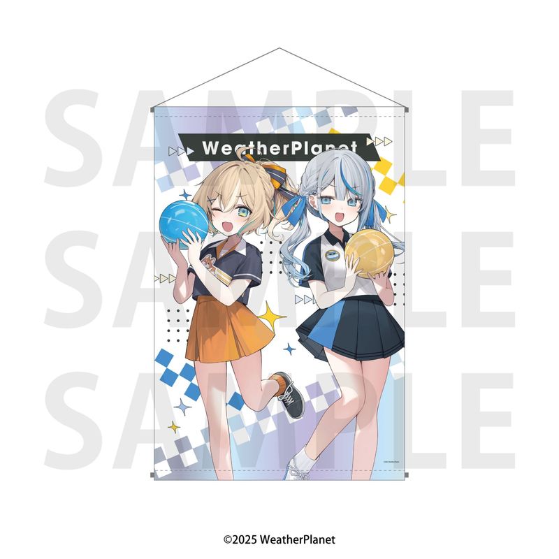 「10月中旬頃以降発送」WeatherPlanet×ラウンドワン B2タペストリー（ボウラー）