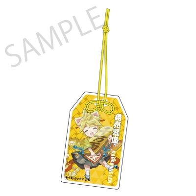 【グッズ-キーホルダー】「初音ミク×招き猫」 御守風アクリルさげ札 鏡音レン Art by らっす【再販】