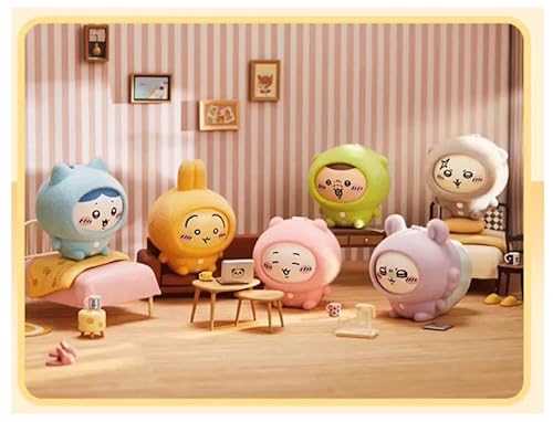 ちいかわ 全6種 パジャマ パーティーズ フェイスチェンジシリーズ MINISO フィギュア マスコット ハチワレ うさぎ モモンガ くりまんじゅう ラッコ 海外 限定 名創 メイソウ かわいい プレゼント (全6種コンプリート1BOX) [並行輸入品]