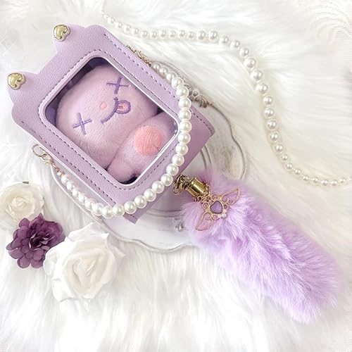 【匠匠酿酿】猫耳ぬいぐるみ痛バッグ【10cm用】 パープル 痛バ 痛バッグ クリアバッグ クリア 推し活 推し活グッズ 推し活バッグ ミニバッグ 鞄 ギフト プレゼント 春 夏 秋 冬 レディース [並行輸入品]
