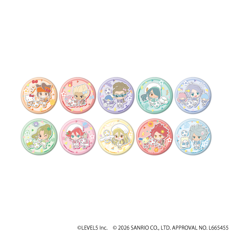 イナズマイレブン×サンリオキャラクターズ_缶バッジ05/コンプリートセット(全10種)(コラボイラスト)【コンプリートセット/10個入り】