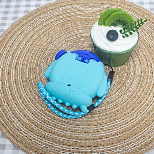 [Luvian]Uni対応 宇宙人エイリアンデザイン シリコンケース 耐衝撃＆傷防止 自立可能ストラップ付き ぷにぷに触感 Y2K対応 レインボーグラデーション（ブルー/他） 迷彩色