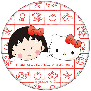 ちびまる子ちゃん×サンリオキャラクターズ 缶ミラー(まる子/ハローキティ)