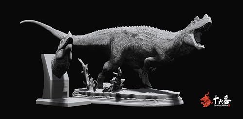 SHOWANNA ケラトサウルス ケラトサウルス科 獣脚類 ジュラ紀 恐竜 リアル フィギュア 情景セット 樹脂 プラモデル 模型 スタチュー 台座付き (1:18) [並行輸入品]